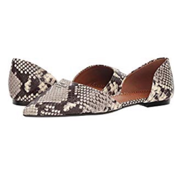 COACH Exotic Snakeskin Pointy Toe Flat Loafer - Picture 1 of 7